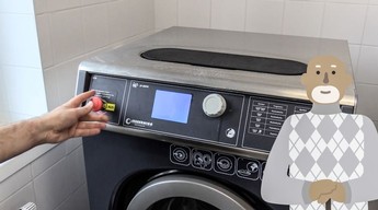 Vorschaubild von einer Waschmaschine und einer Illustration von einem Mann