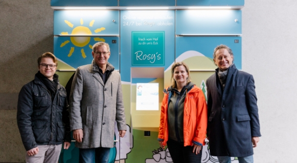 von links nach rechts Leopold Kopera, COO Rosy´s, GF Rosy’s Thomas Franz Huber
<br/>WrW Barbara Jilek-Melzer, BV Georg Papai