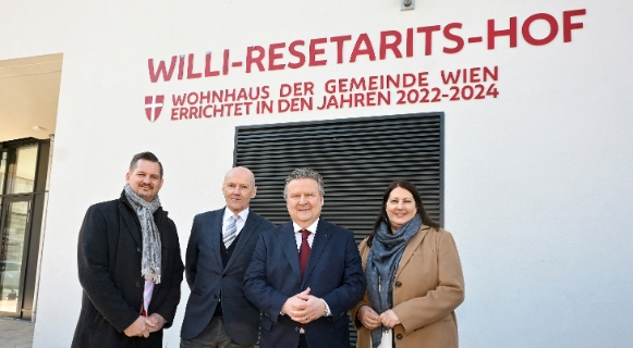 Marcus Franz, Peter Resetarits, Michael Ludwig und Kathrin Gaal erinnern an den Ausnahme Musiker © Stadt Wien/Christian Jobst