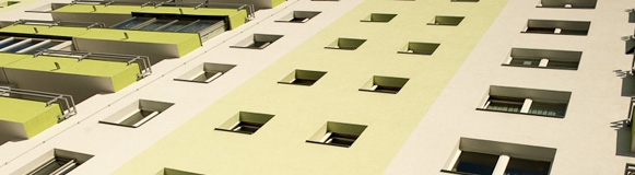 Wohnungstausch © Andreas Elgert Frontansicht eines Gemeindebaus.