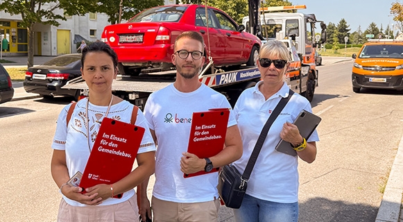 Das Wiener Wohnen Team beim Einsatz vor Ort